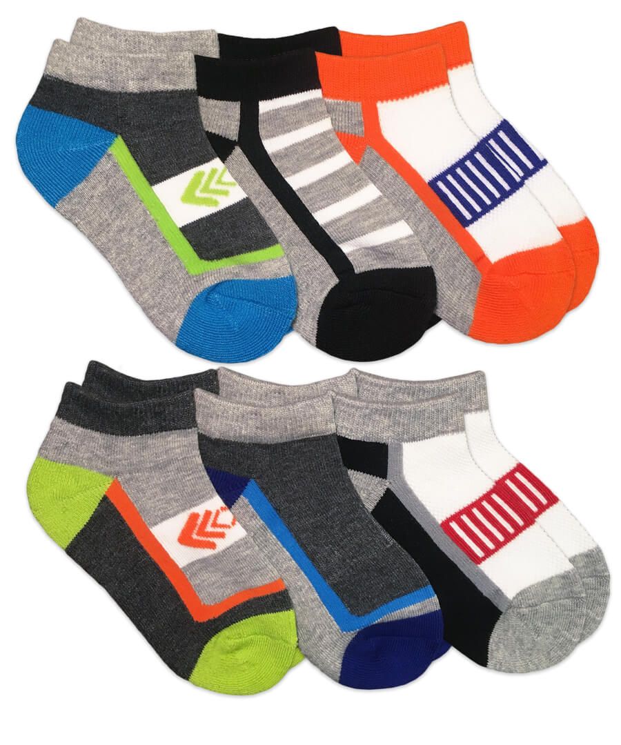 Jefferies Socks Colorful Sport Low Cut Socks 6 Pair Pack--Size Extra Small