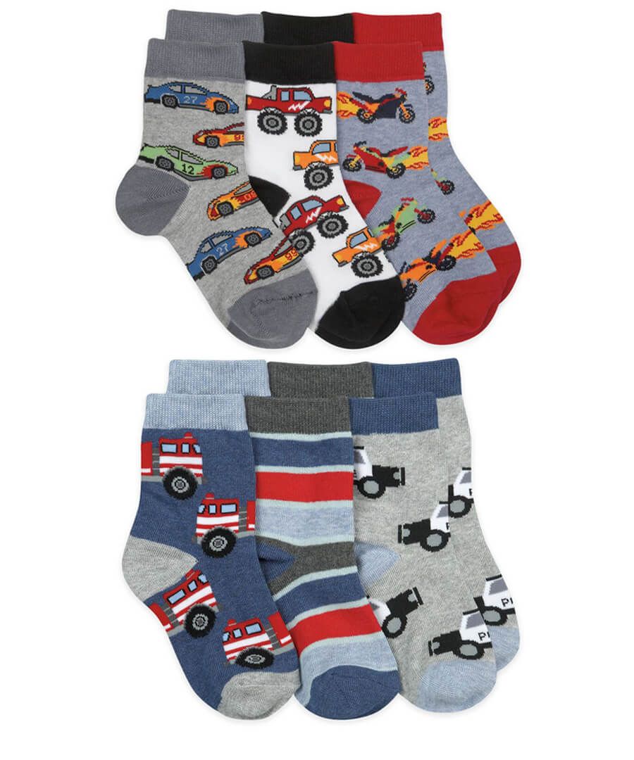 Jefferies Socks Transportation Crew Socks--6 Pair Pack