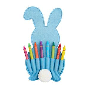 Mud Pie Blue Bunny Crayon Holder Set