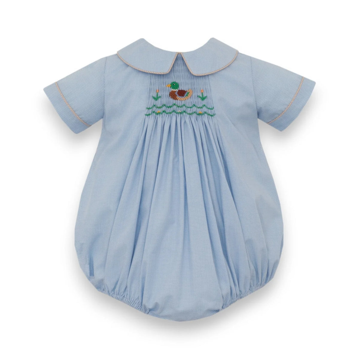 Petit Bebe Mallard Duck Boy's Blue Check Boy's Bubble