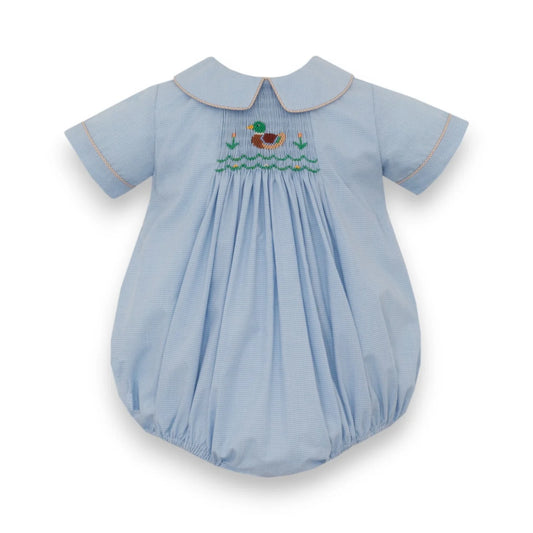 Petit Bebe Mallard Duck Boy's Blue Check Boy's Bubble