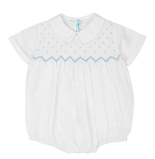 Feltman Brothers Boys White Diamond Smocked Creeper