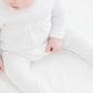 Magnolia Baby White with Pink Trim Smocked Footie