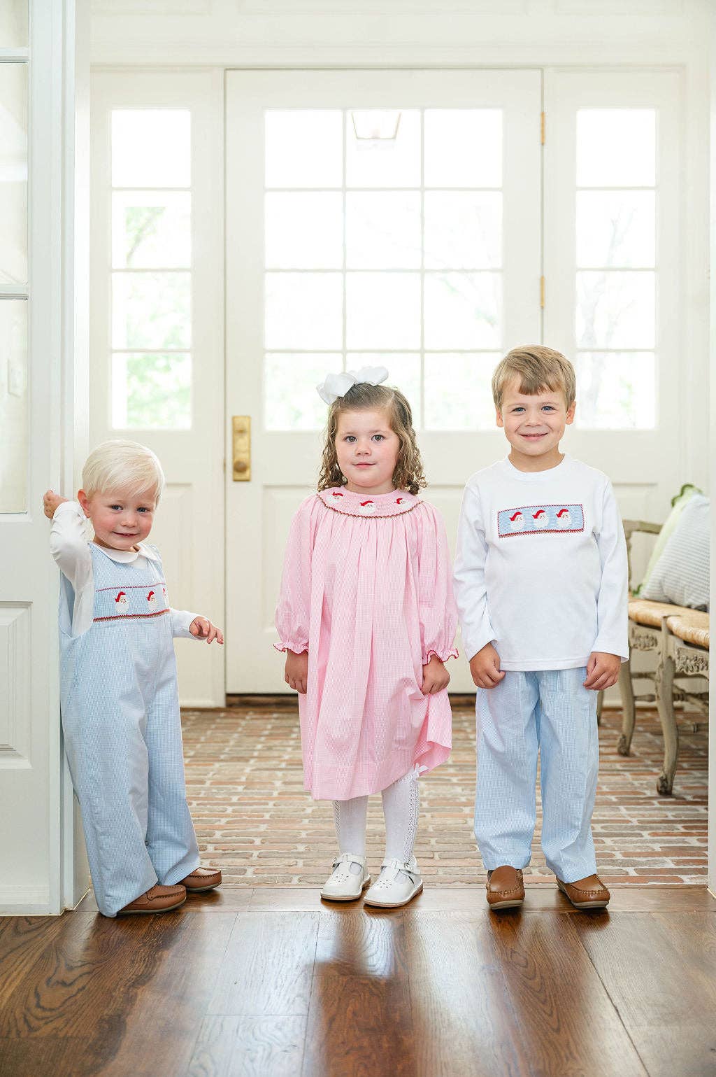Ruth and Ralph Santa Claus Smocked Beau T-Shirt/Pants Set