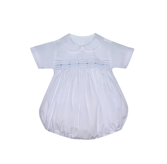 Remember Nguyen Finley Bubble--White with Blue Smocking