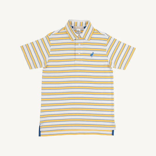 Beaufort Bonnet Prim and Proper Polo--Lake Claire Lines/Woodboat Blue