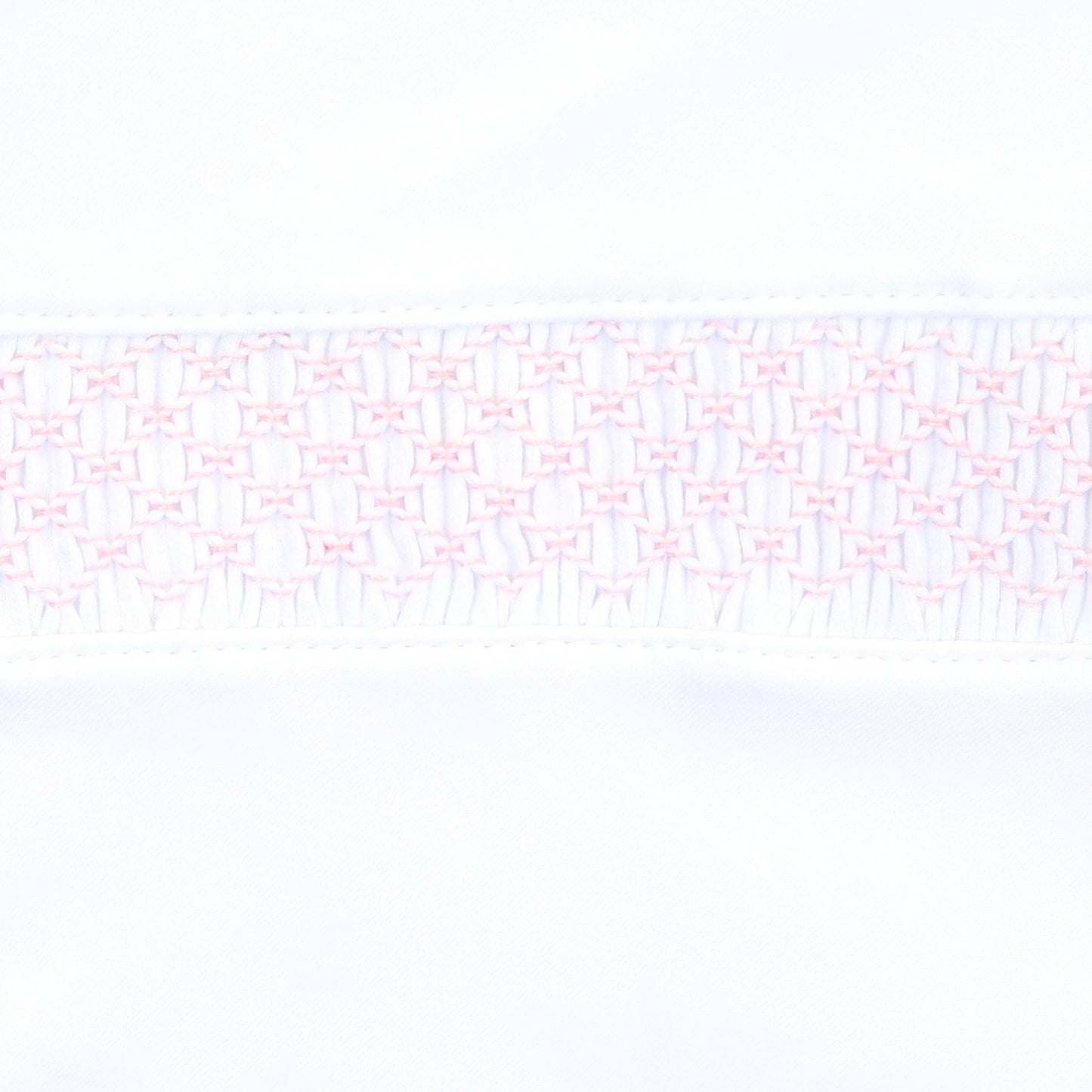 Magnolia Baby White with Pink Trim Smocked Footie