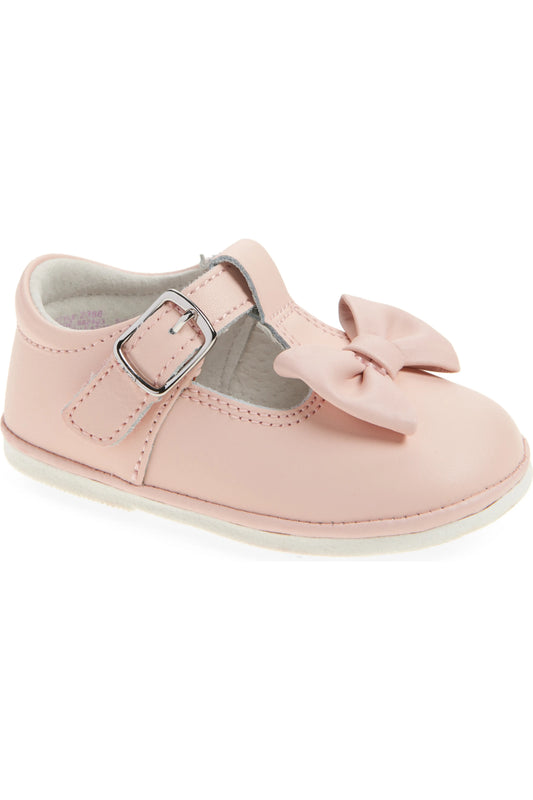 L'Amour Angel Minnie Bow Leather Pink Shoes