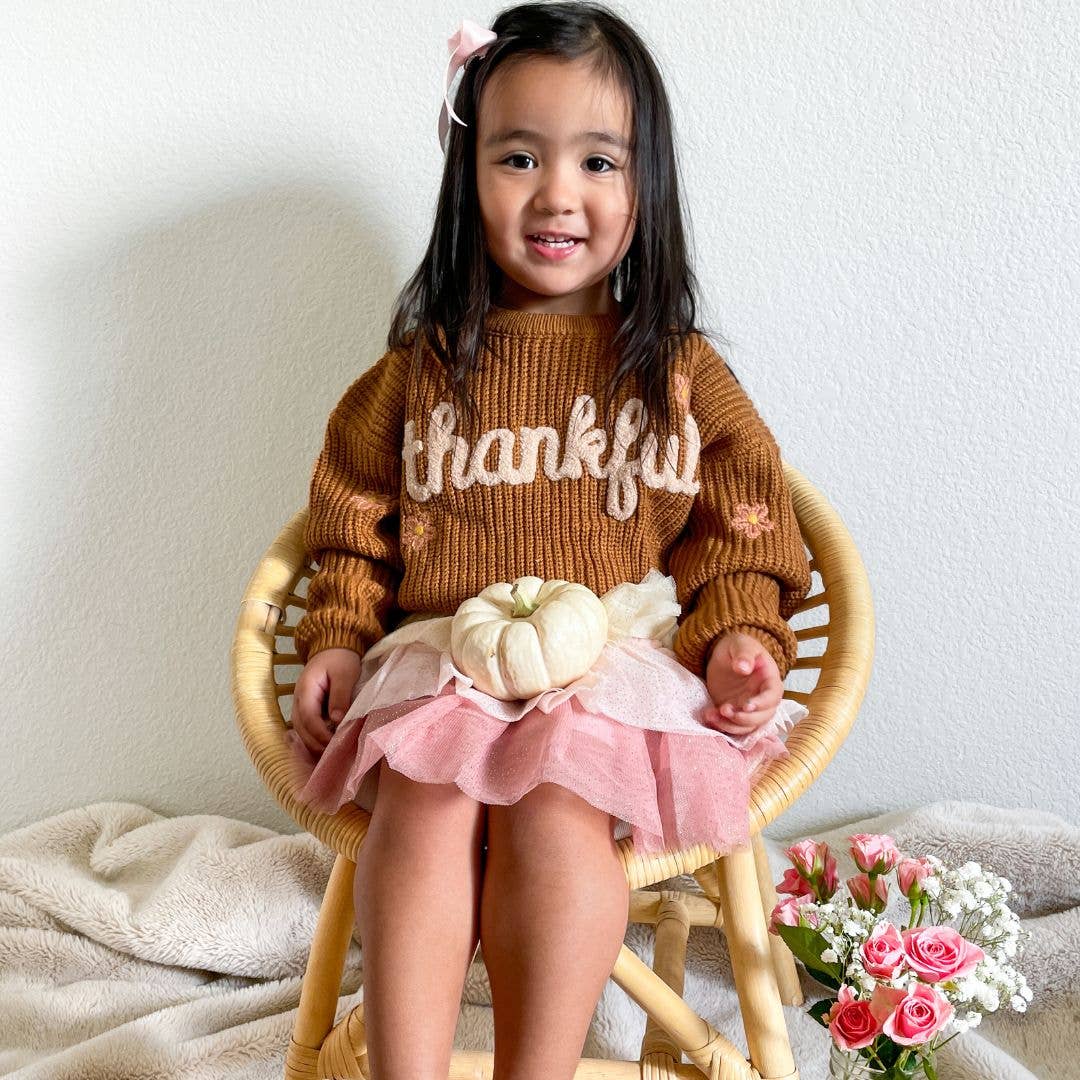 Sweet Wink Thankful Thanksgiving Knit Sweater - Kids Clothing - Fall