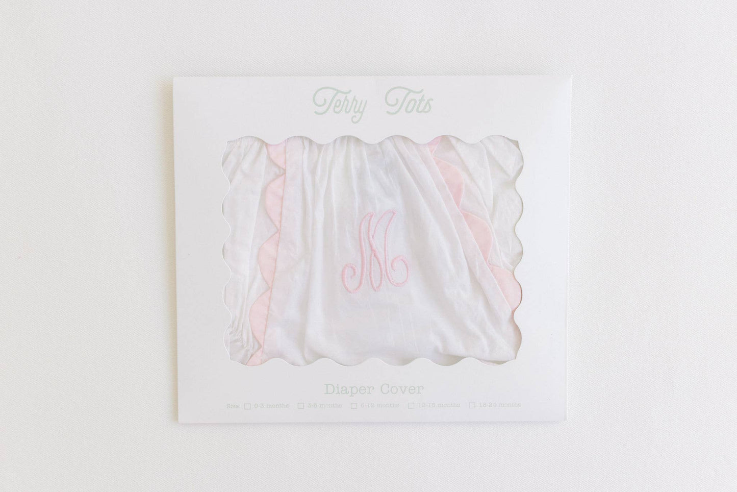 Terry Tots Diaper Cover - Pink Scallops