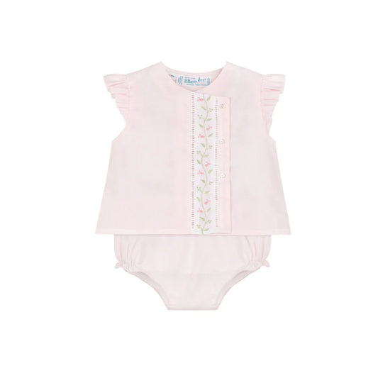  Feltman Brothers Pink Floral Vine Diaper Set