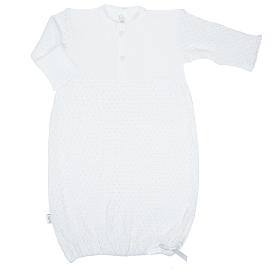 Paty Placket Gown, White 154