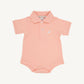 Beaufort Bonnet Prim and Proper Polo Onesie--Pompano Peach