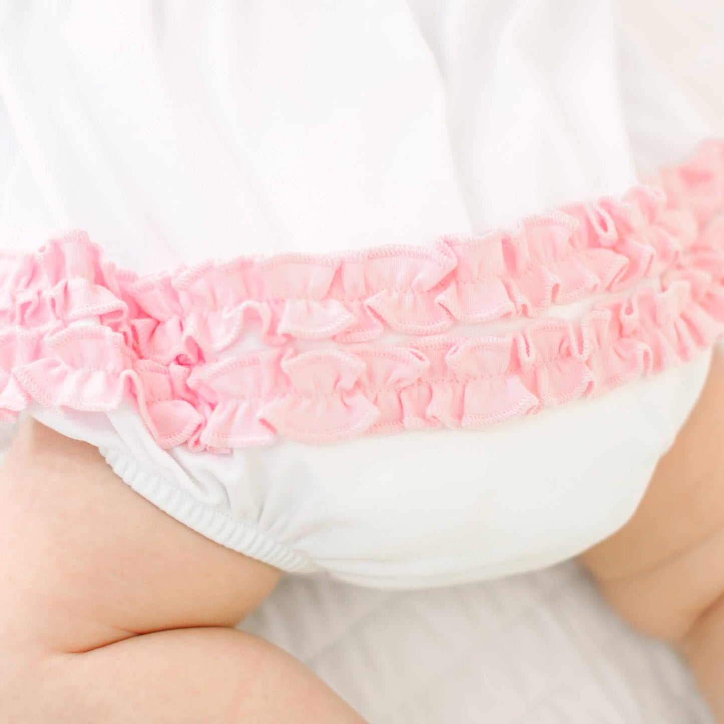 Magnolia Baby Gator Applique Ruffle Bubble - Pink