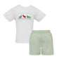 Anavini Backyard Bugs Green Check Boys Shorts Set