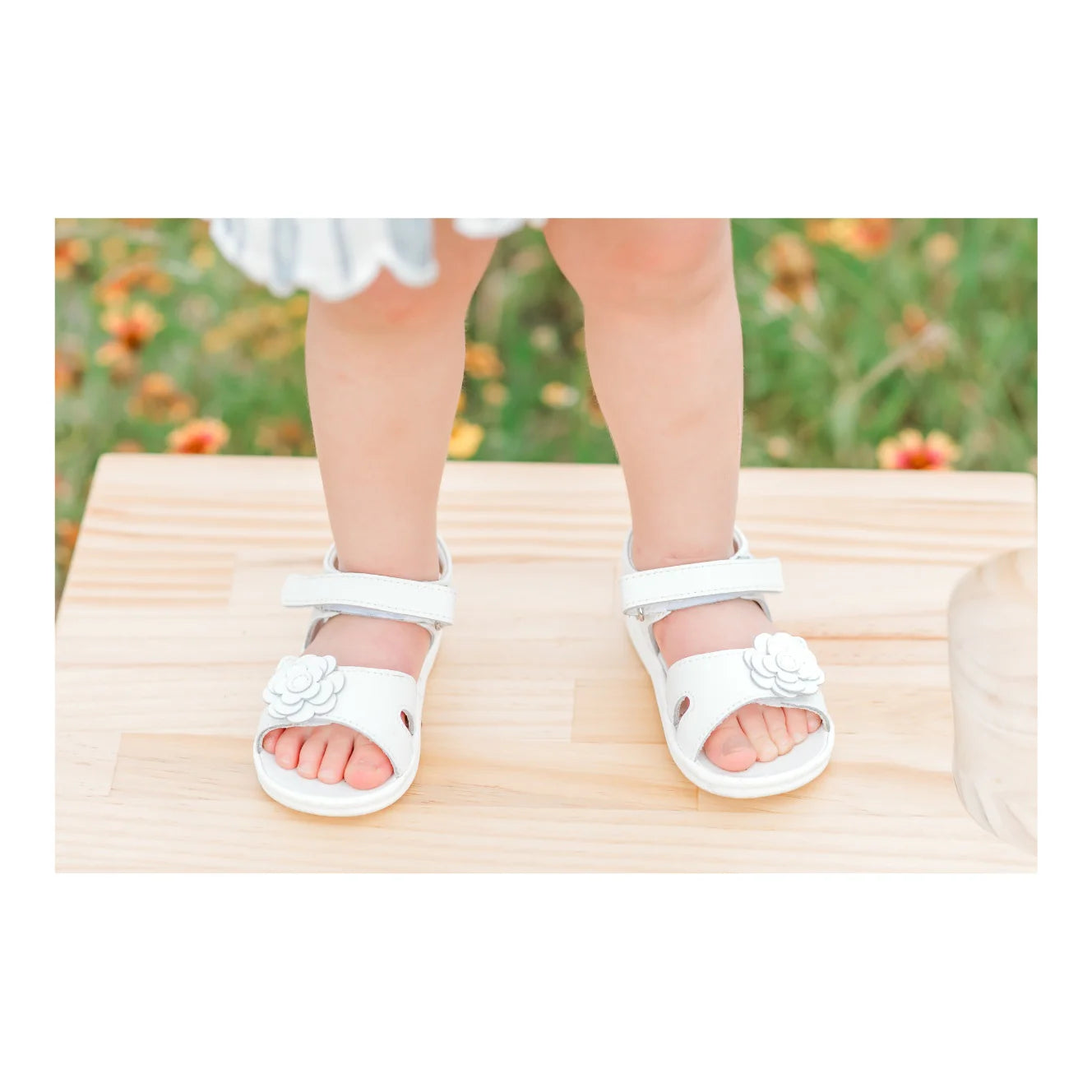 L'Amour Shoes Mila Flower Cutout Sandal (Baby)