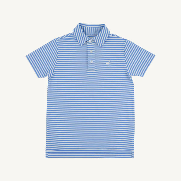 Beaufort Bonnet Prepletic Prim and Proper Polo--Sunrise Blvd Blue Stripe