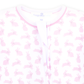 Magnolia Baby Leaping Bunnies Print Ruffle Zip Footie - Pink