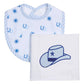 Three Marthas Cowboy Hat Basic Bib & Burp Boxed Set, Blue