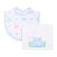 Three Marthas Hippo Basic Bib & Burp Boxed Set, Blue