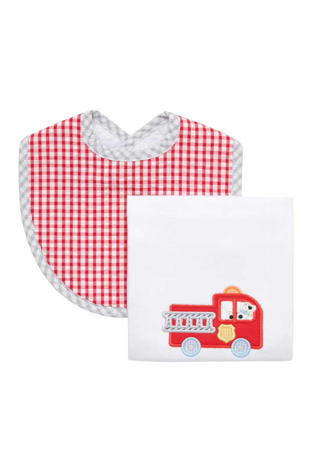 3 Marthas Fire Truck Basic Bib & Burp Boxed Set
