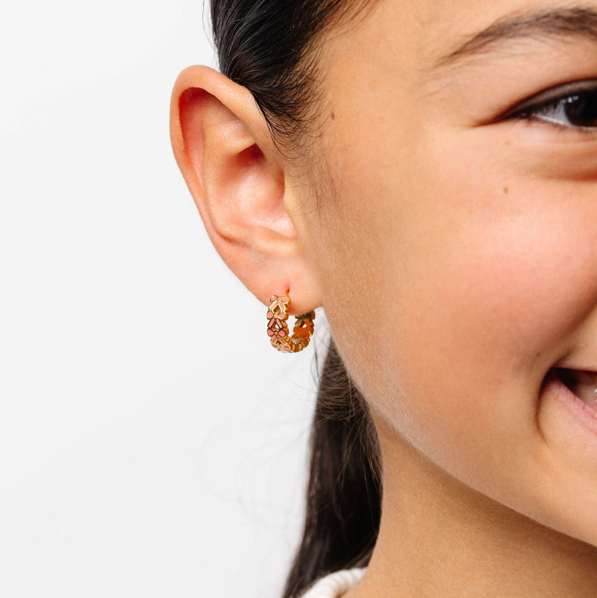 Pip Pop Post Bow Repeat Hoop Earrings - Hypoallergenic, Girl Gift