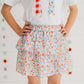 Sweet Wink Patriotic Floral Skort - Fourth of July