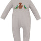Claire and Charlie Hunting Lab Brown Knit Striped Romper