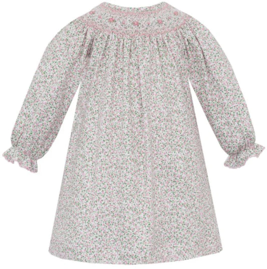 Petit Bebe Carol Pink Knit Long Sleeve Liberty Floral Bishop