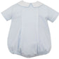 Petit Bebe Light Blue Gingham Knit Boys Short Bubble