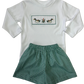 LuLu BeBe Tom Smocked Duck Long Sleeved T-Shirt and Short Set