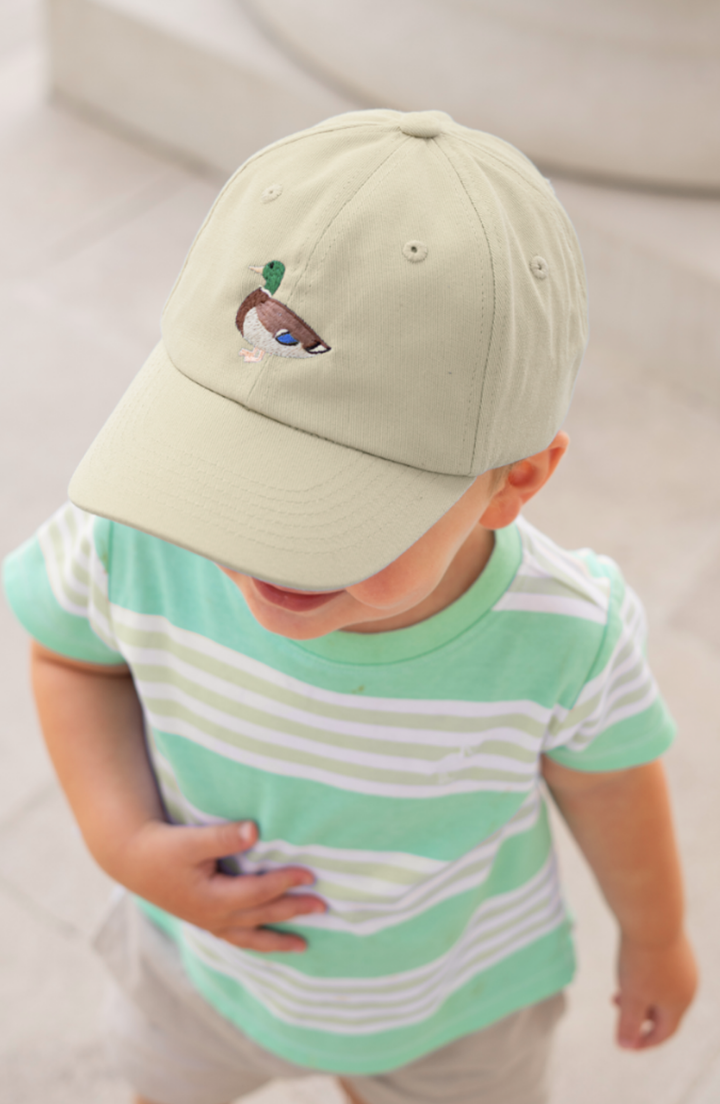 Bits and Bows Khaki Mallard Baseball Hat (Baby/Toddler, Youth)