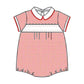 Magnolia Baby Red Mini Check Smocked Short-Sleeved Bubble