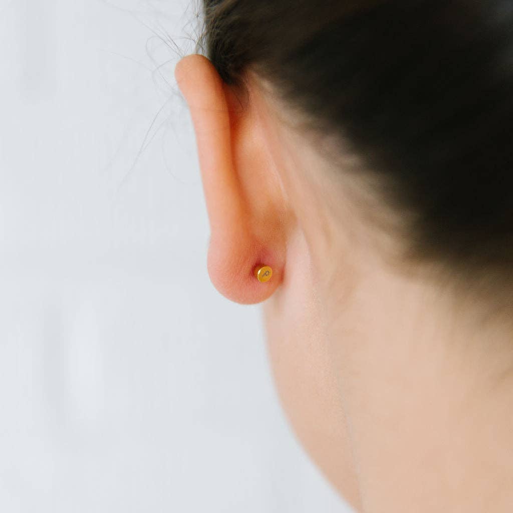 Pip Pop Post Bow Stud Earrings - Hypoallergenic, Flat Back, Girl Gift