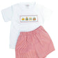 Ruth and Ralph Red Birthday Cakes Smocked Beau T-Shirt/Shorts Set