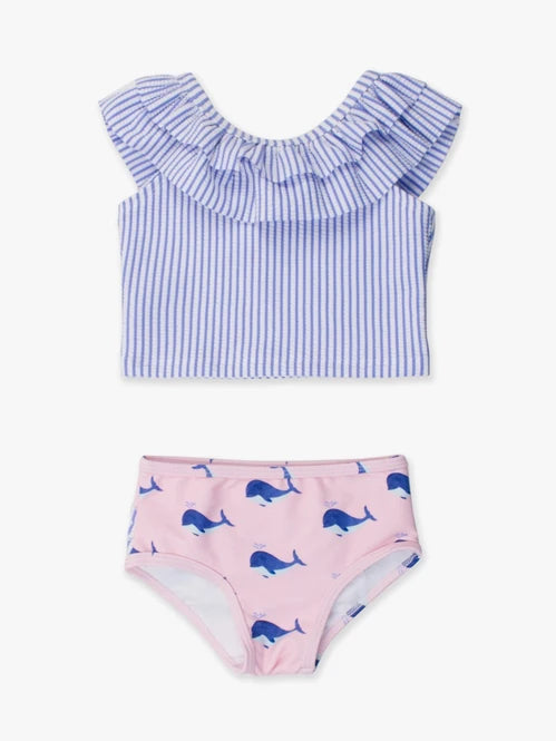 Rufflebutts Pink Whale Friends Ruffled Tankini