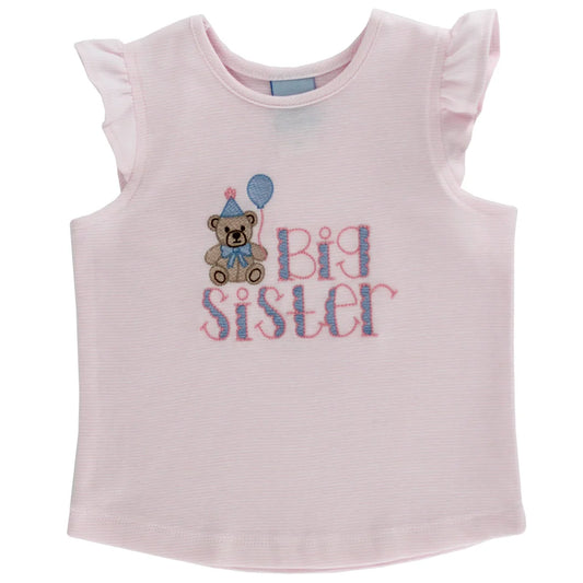 Bailey Boys Pink Micro Stripe Big Sister Shirt