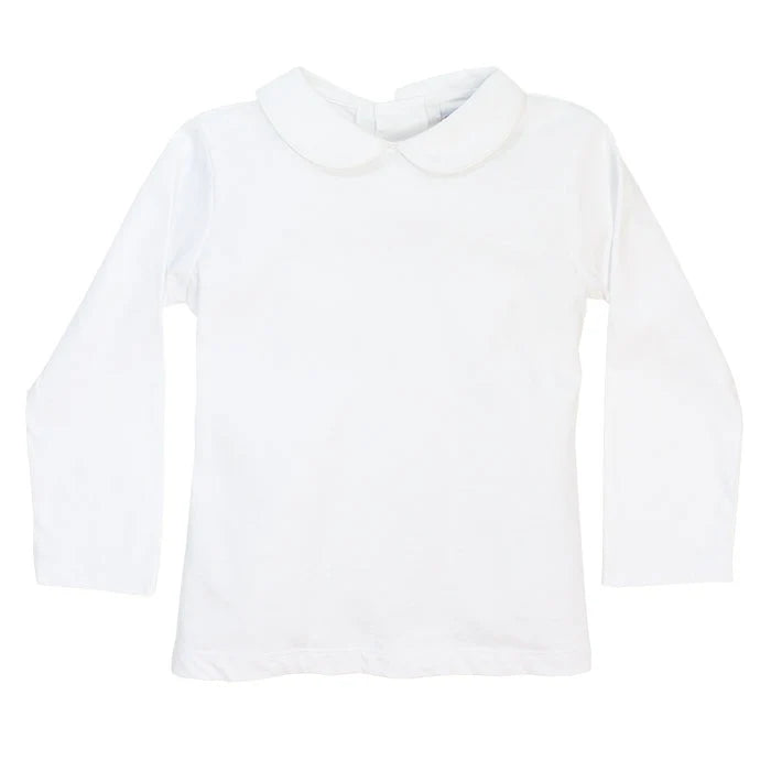 Bailey Boys White Knit Unisex Long Sleeve Piped Shirt