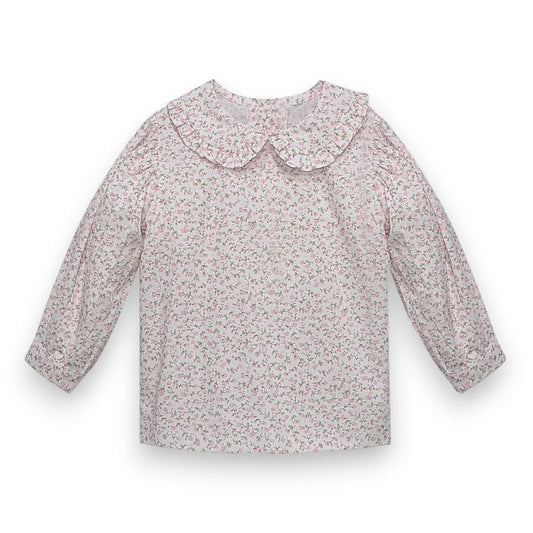 Remember Nguyen Pink Flower Teagan Blouse