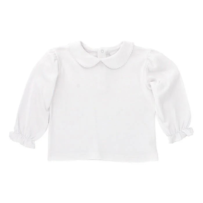 Bailey Boys White Knit Girls Long Sleeve Shirt Button Back