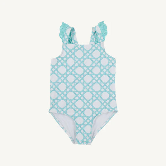 Beaufort Bonnet Long Bay Bathing Suit--Catamaran Cane/Edisto Egg Blue