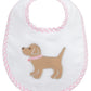 3 Marthas Puppy Applique Basic Bib, Pink