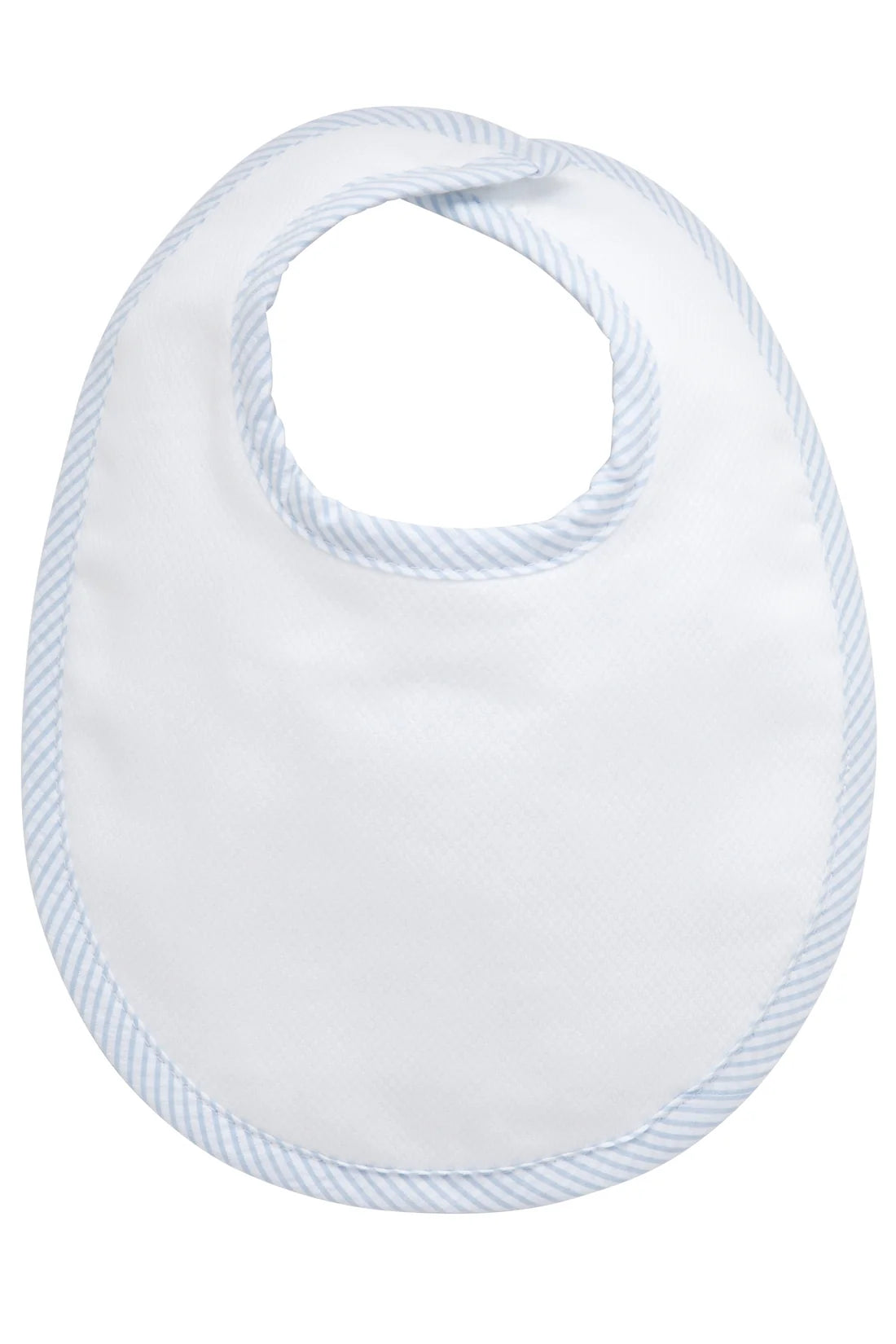 3 Marthas Seersucker Stripe Basic Bib, Blue
