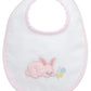 3 Marthas Bunny Applique Basic Bib, Pink
