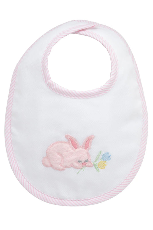 3 Marthas Bunny Applique Basic Bib, Pink