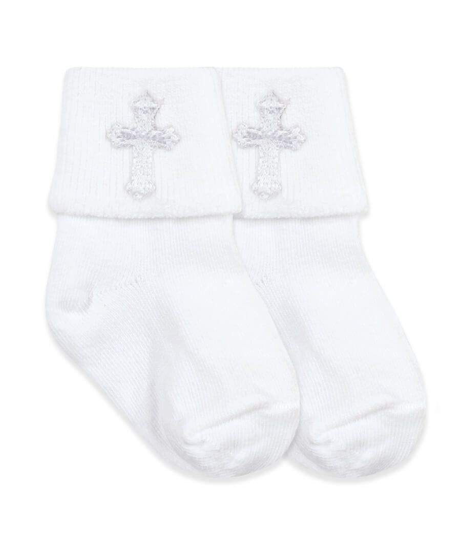 Jefferies Smooth Toe Christening Lace Socks--White