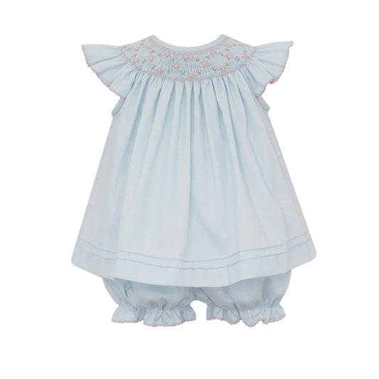 Anavini Catherine Lt Blue French Pique Angel Wing Bishop Bloomer Set