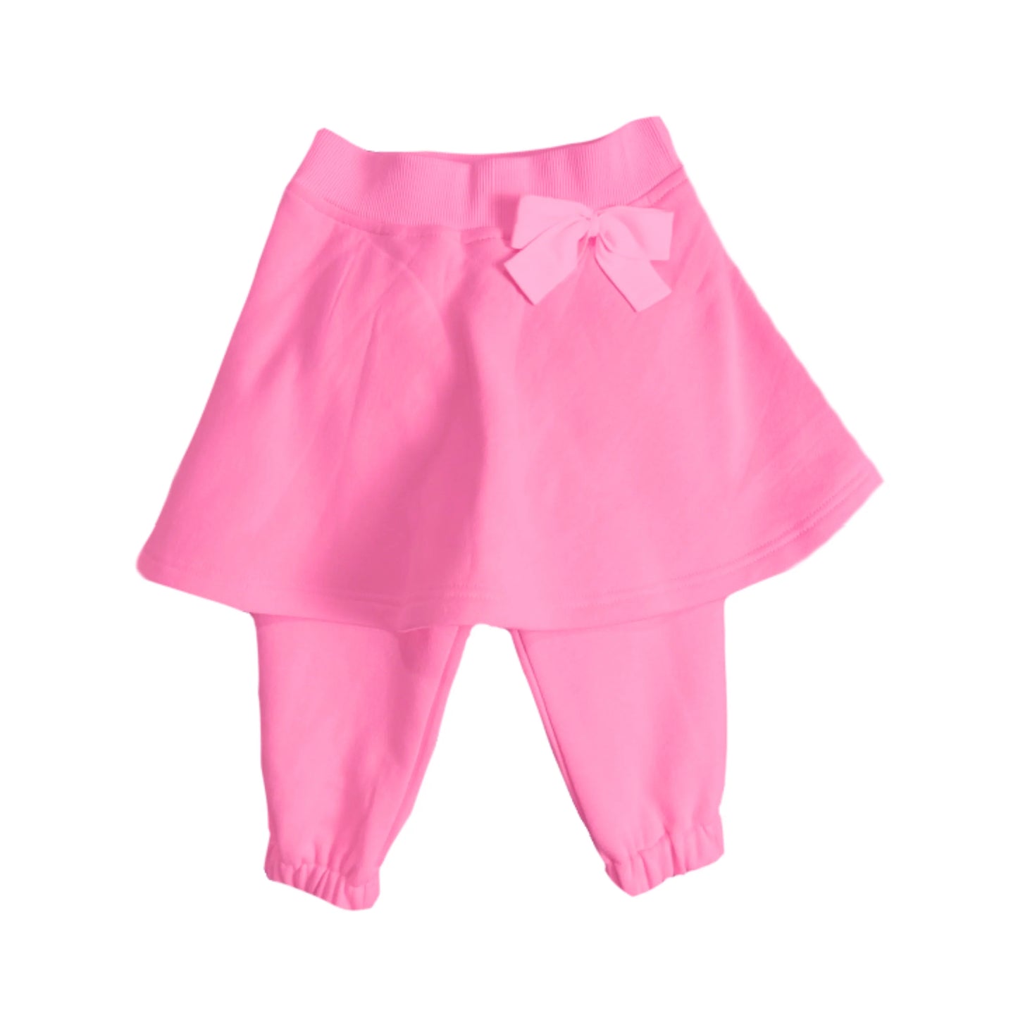Bits and Bows Girls Hot Pink Skirted Bow Jogger