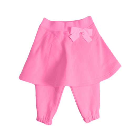 Bits and Bows Girls Hot Pink Skirted Bow Jogger