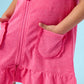 Rufflebutts Girls Hot Pink Terry Butterfly Sleeve Full Zip Cover-Up